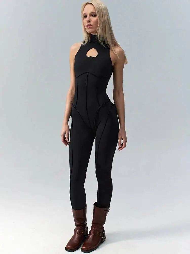 JULISSA MO Turtleneck Sexy Hollow Out Zipper Women Bodysuit Sleeveless High Stretch Bodysuit Summer Slim Elegant Beachwear 2026