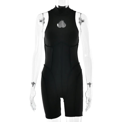 JULISSA MO Turtleneck Sexy Hollow Out Zipper Women Bodysuit Sleeveless High Stretch Bodysuit Summer Slim Elegant Beachwear 2026