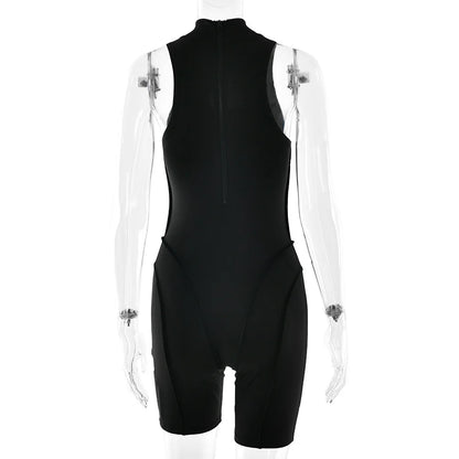 JULISSA MO Turtleneck Sexy Hollow Out Zipper Women Bodysuit Sleeveless High Stretch Bodysuit Summer Slim Elegant Beachwear 2026