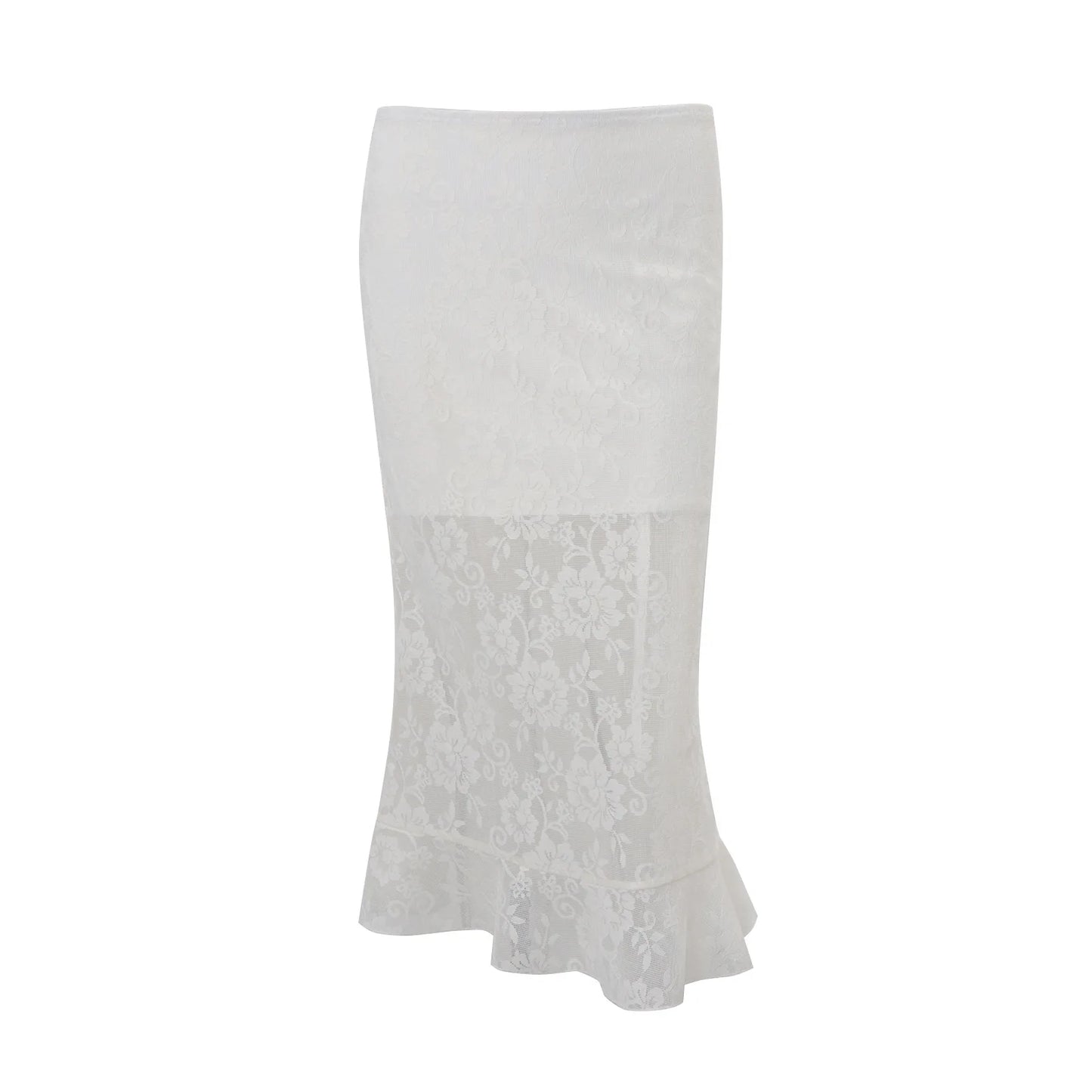 JULISSA MO Sexy Low Chest Jacquard Sheer Lace Women Skirt Suit Spaghetti Strap Top Long Skirt Summer Slim Casual Two Piece Sets