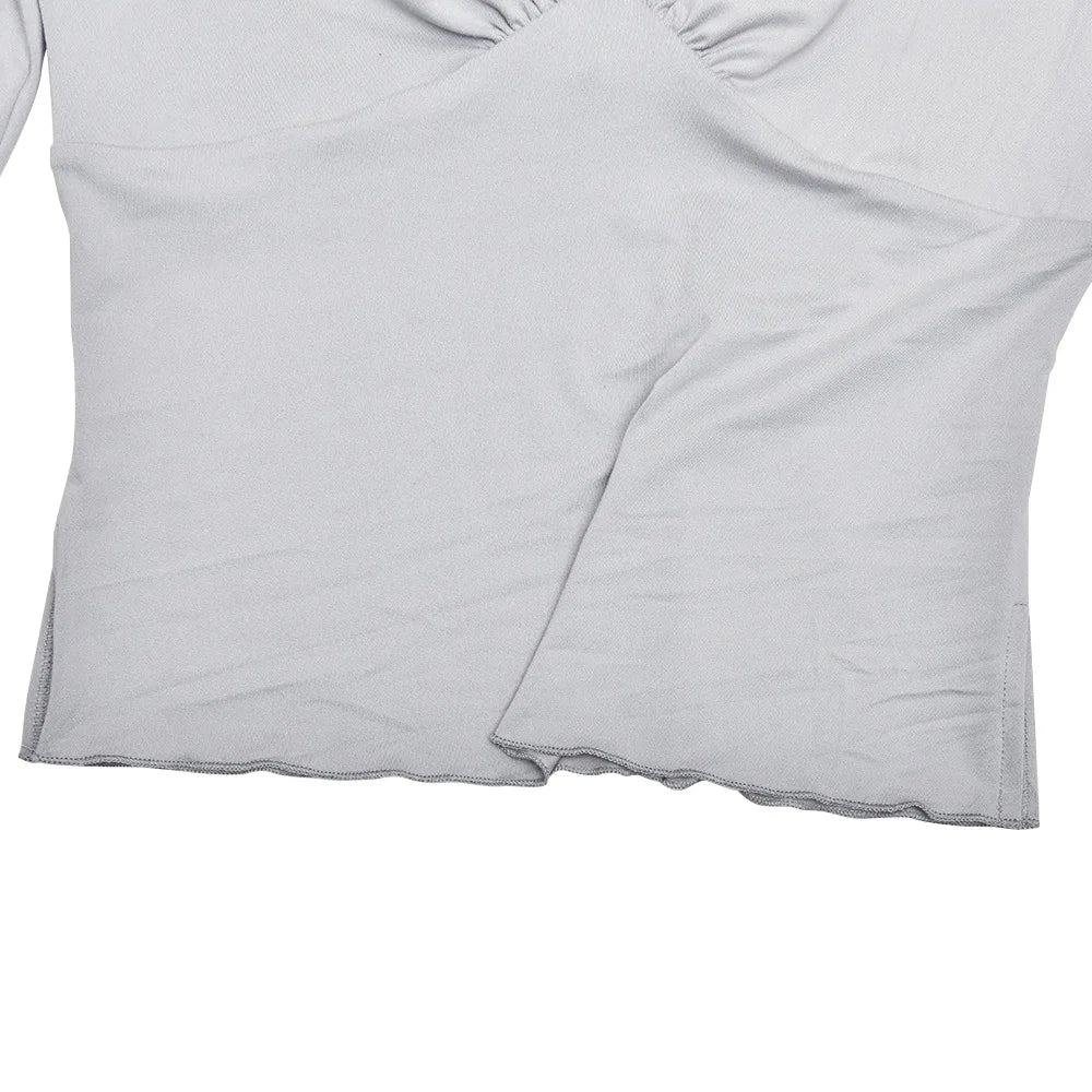 JULISSA MO Sexy Deep V-neck Side Slit Women T-shirt Apricot Half Sleeve Y2k Short T-shirts Female Summer Slim Casual Streetwear