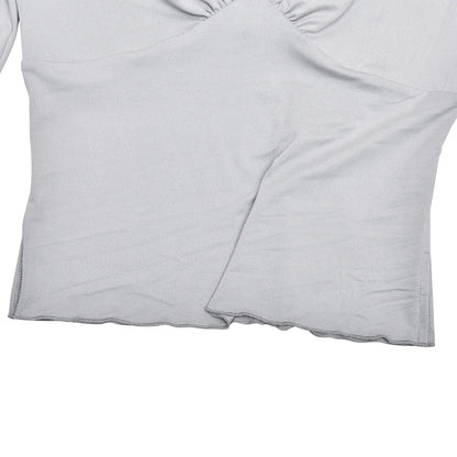 JULISSA MO Sexy Deep V-neck Side Slit Women T-shirt Apricot Half Sleeve Y2k Short T-shirts Female Summer Slim Casual Streetwear